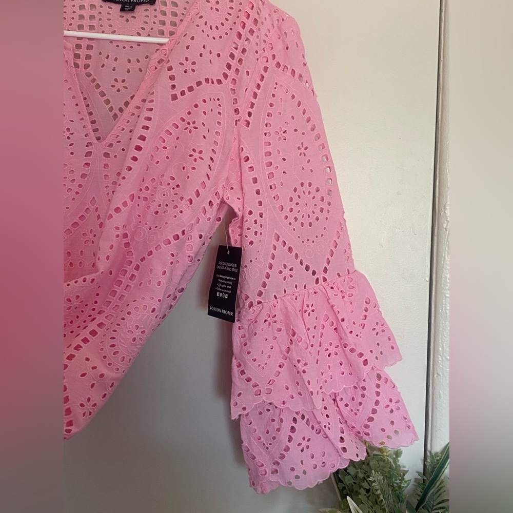 Boston Proper Pink Eyelet Dress‎ - Picture 3 of 12